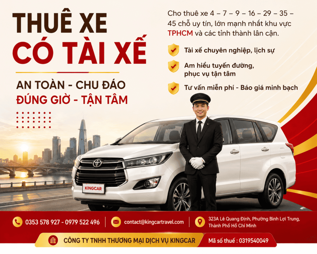 Thuê xe có tài xế kingcar travel min