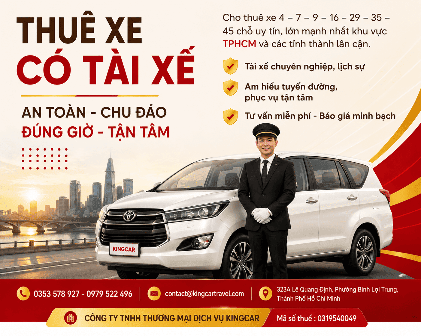 Thuê xe có tài xế kingcar travel min