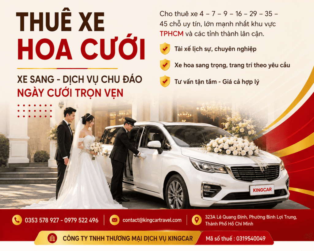 Thuê xe hoa cưới có tài xế kingcar travel min