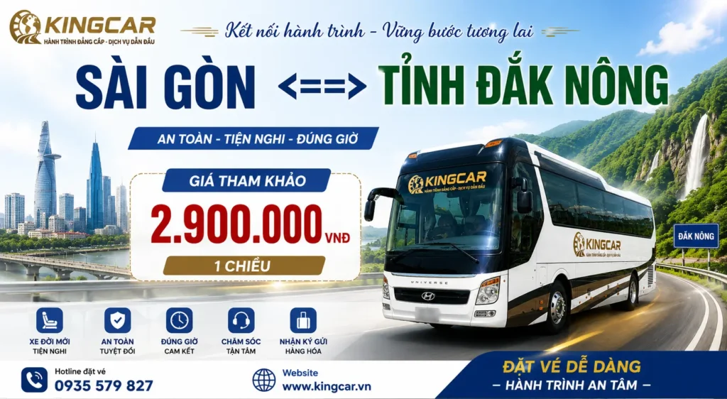 Thuê xe 4 7 16 29 45 chỗ có tài xế đi sài gòn đi đăk nông