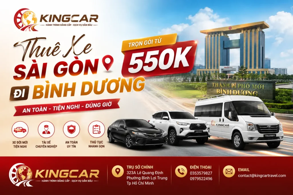 Thuê xe 4 7 16 29 45 chỗ có tài xế sài gòn đi bình dương