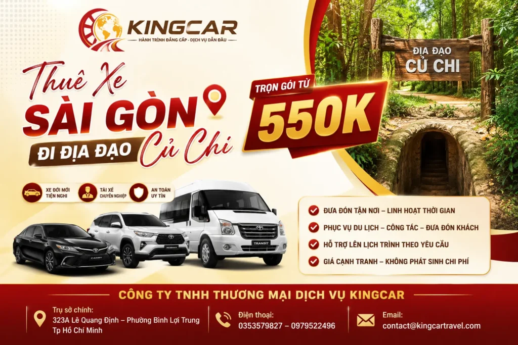 Thue xe 4 7 16 29 45 đi địa đạo củ chi