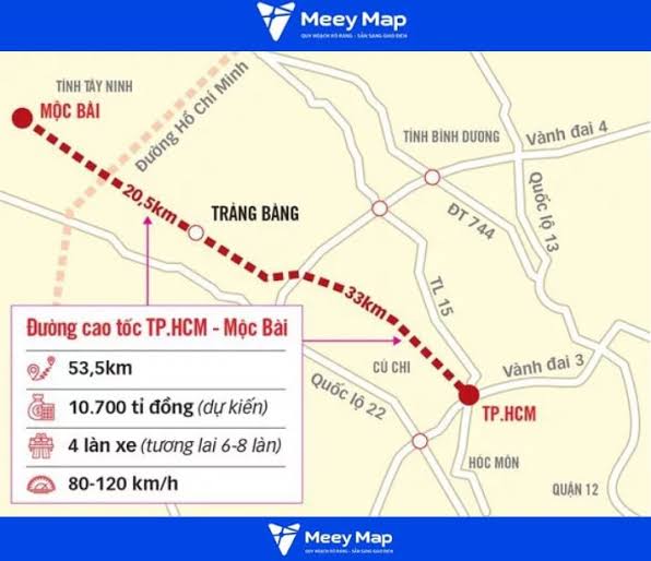 Khoảng cách sài gòn mộc bai tây ninh