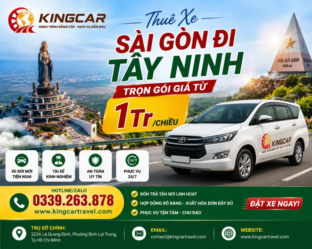 Thuê xe 4 7 16 29 45 chỗ có tài xế đi sài gòn đi Tây Ninh