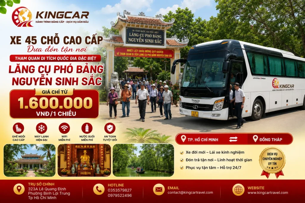 Thuê xe 4 7 16 29 45 chỗ có tài xế sài gòn đi Đồng Tháp