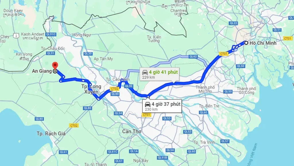 Thuê Xe 4 7 16 29 45 chỗ có tài xế Sài Gòn Đi An Giang